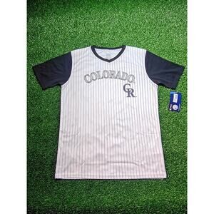 MLB Colorado Rockies Boys' Pinstripe Pullover Jersey XL